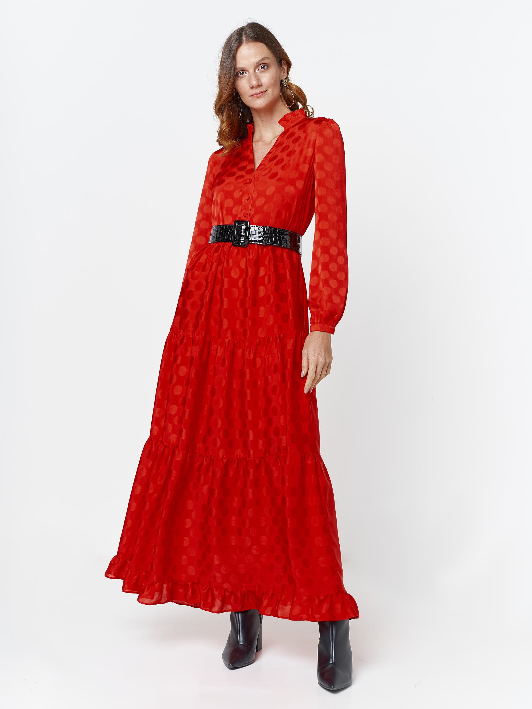 vestido longo vermelho casual