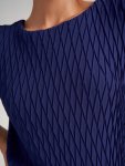 Blusa em Crepe com detalhes Azul Marinho