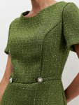 Vestido em Tweed Verde