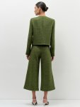 Blazer curto em Tweed Verde